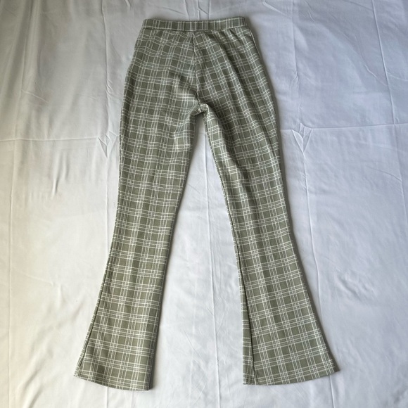Urban Outfitters Urban Renewal Remnants Plaid Front Slit Olive Pants - Picture 9 of 11
